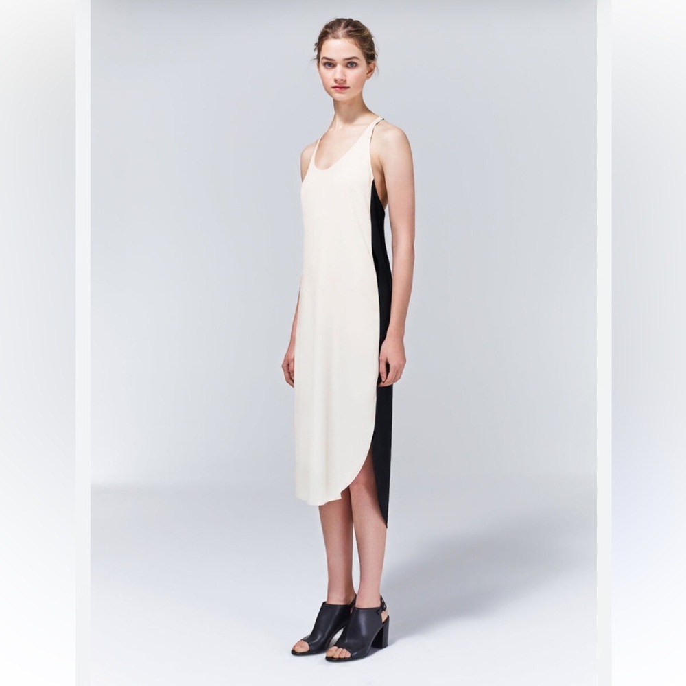Aritzia Wilfred Colonne Dress SZ XS EUC -No Flaws BlackWhite Double Sided MIDI🖤​